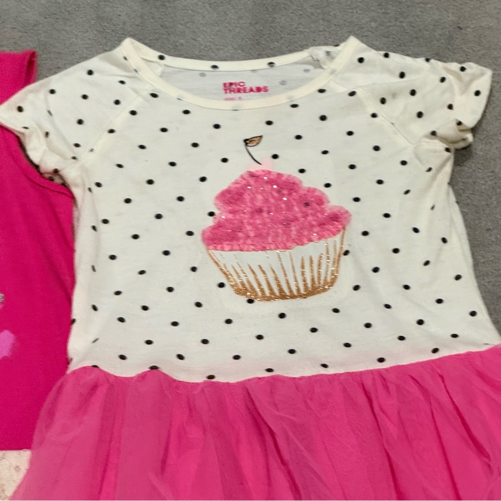 Girls Size 6 Dress Bundle Faded Glory Owl & Epic Threads Cupcake Tutu - Picture 7 of 8